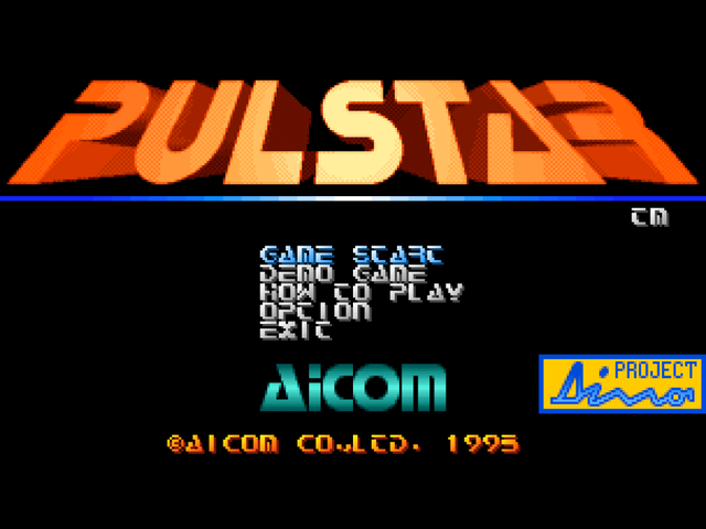 Pulstar title screen for Neo Geo CD